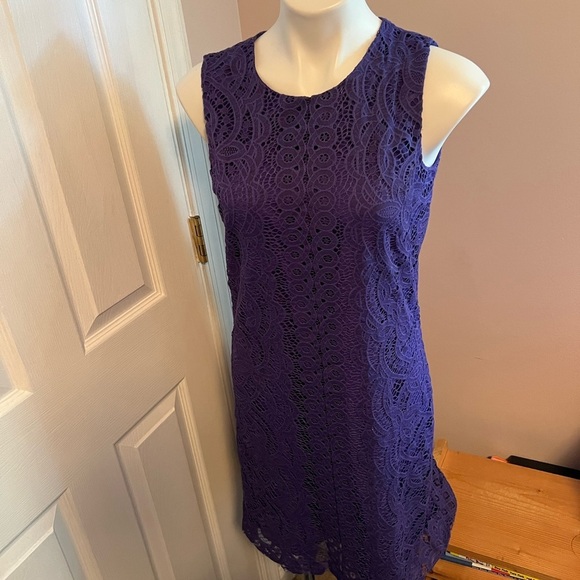 Like new Tommy Hilfiger purple lace midi dress - Picture 3 of 5